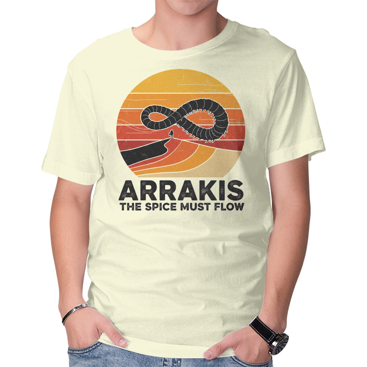 Unisex Crew Neck T-Shirt The Spice Sands Of Arrakis Graphic Short Sleeve Casual Tee S