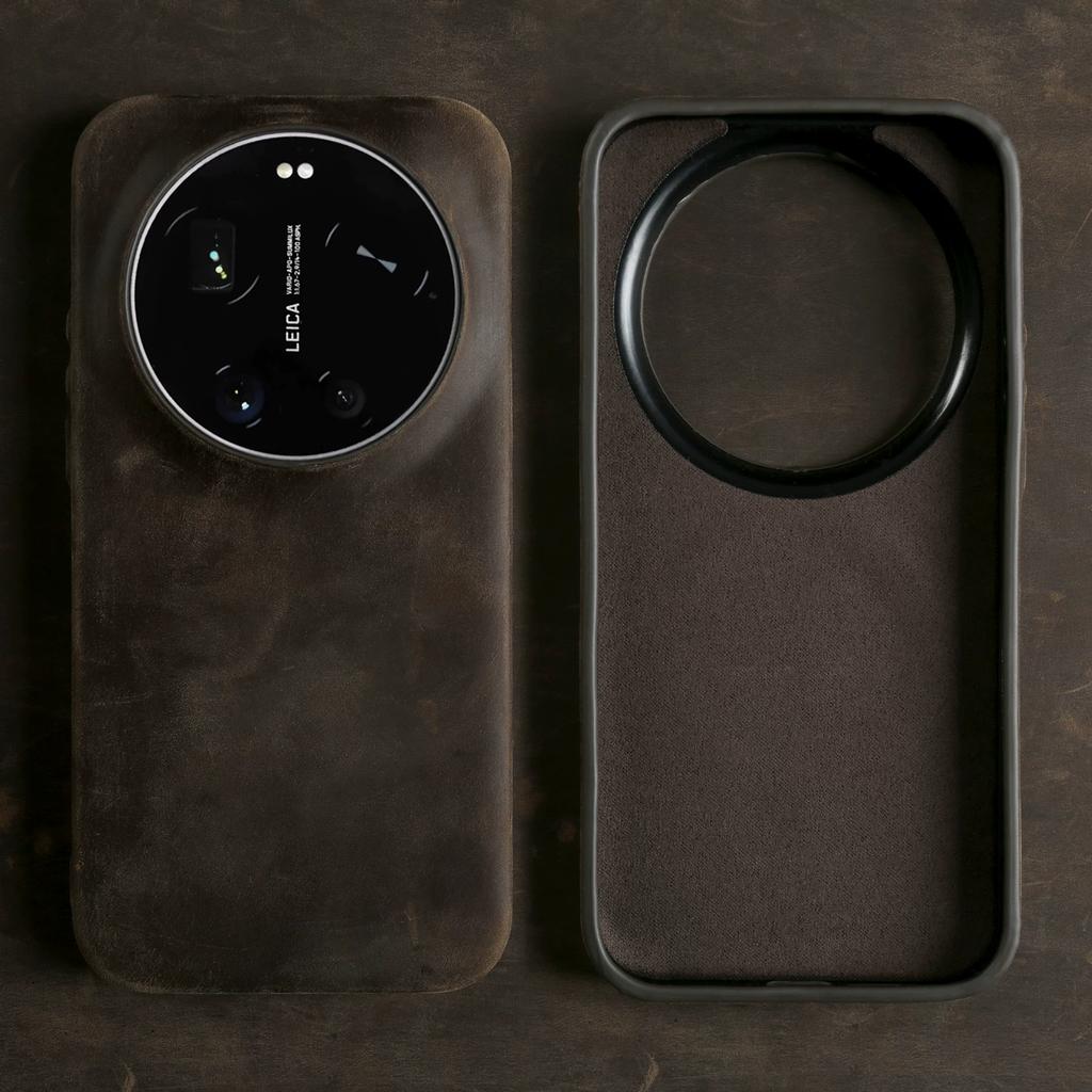 Genuine Crazy Horse Leather Case for Xiaomi 17 Ultra 17 Pro Max 15 Mi 14 13T Business Slim Fit Soft Leather Full Body Shockproof Protective Cover