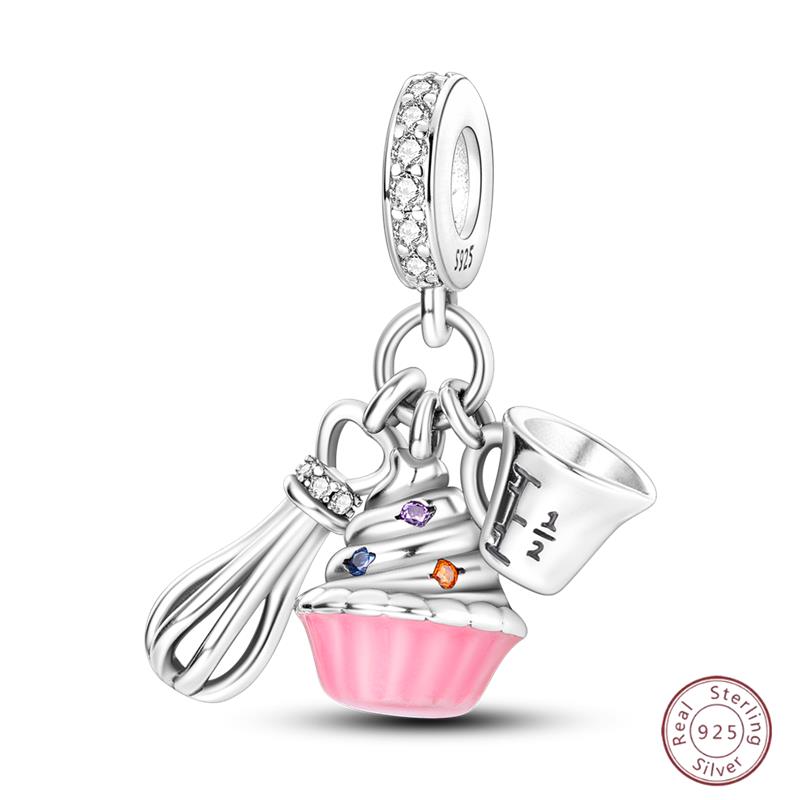 Copper Beaded Pendant Donut Dessert Cake Original 3Mm Bracelet Women Fine Jewelry