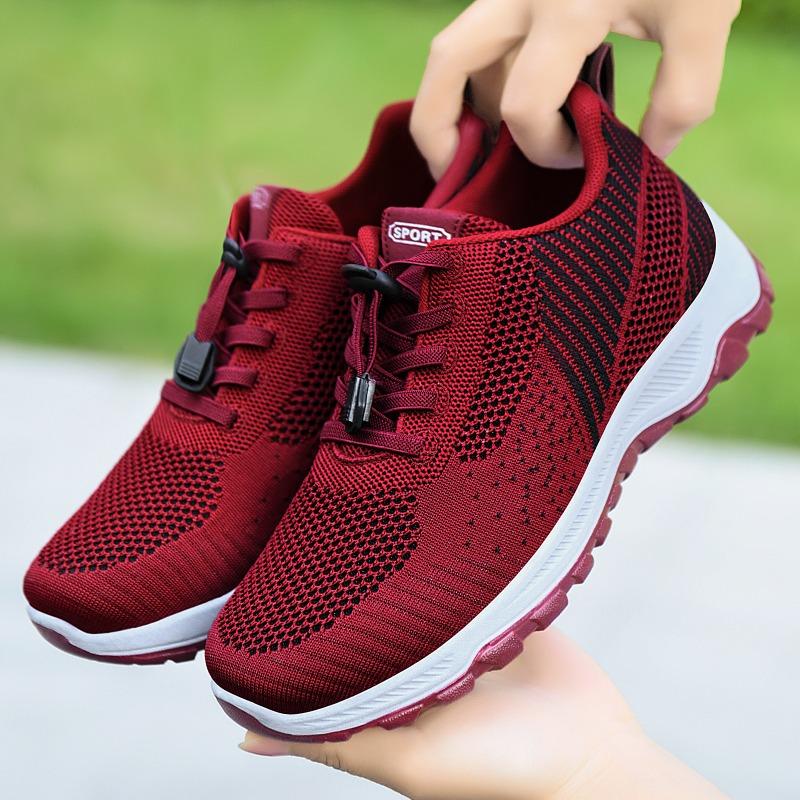 Walking Shoes Women's Spring New Middle-aged and Old Soft-soled Running Shoes Couple Breathable Sports Shoes Gifts Travel Shoes