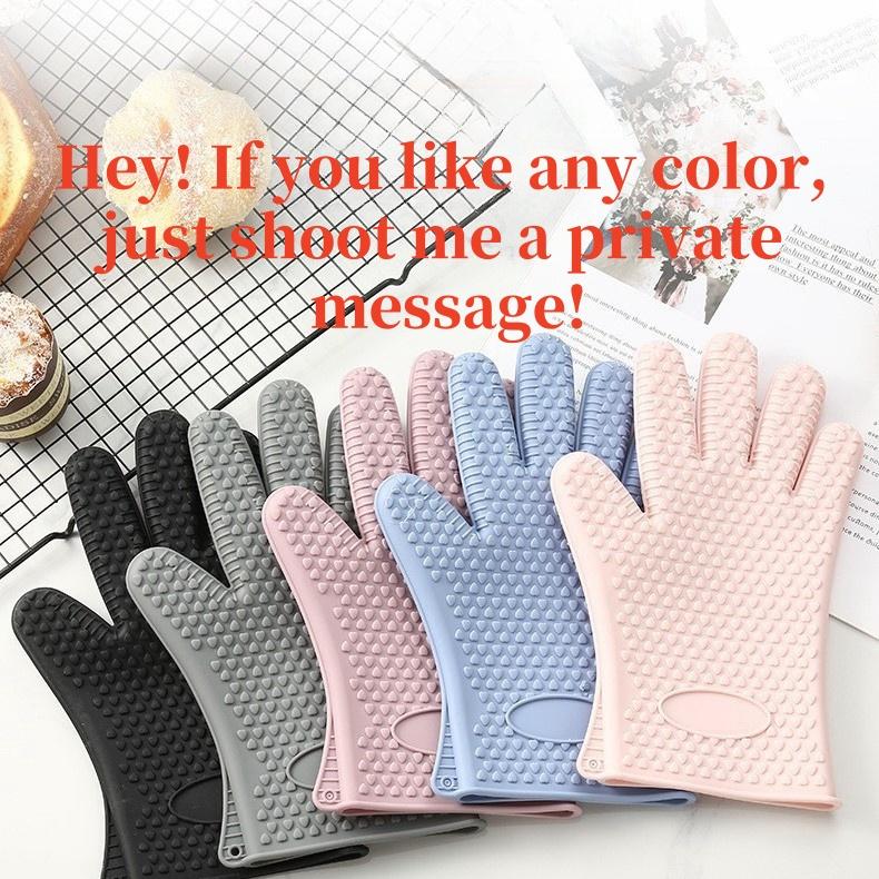Anti-scald Microwave Gloves High-temperature Resistant Oven Gloves Baking Gloves Silicone Heat-insulating Gloves Baking Utensils