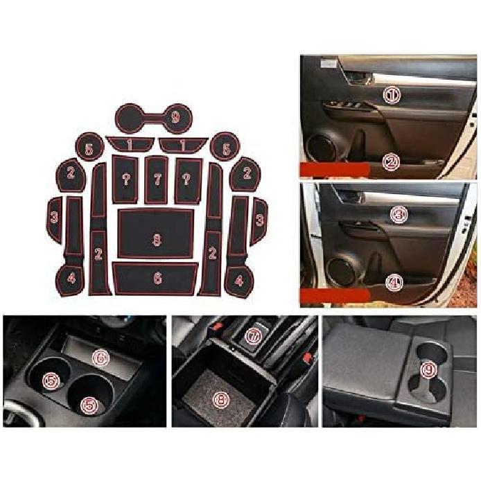 

ITrims Accessories for Toyota Hilux/Hilux Revo 2016-2021: Car Storage Box, Mats & Gap Pads - 18PCS