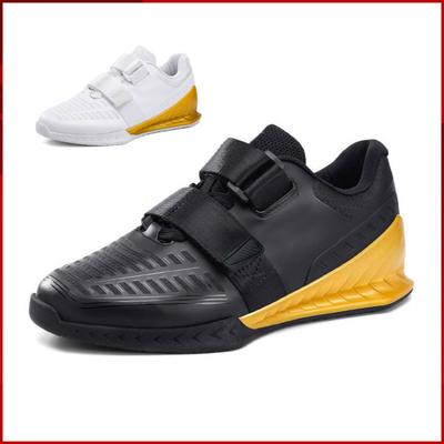 2025 Nuevo Color Negro Dorado Botas para Levantamiento de Pesas Hombres Mujeres Estables Zapatos de Tirón Duro Talla 39-46 Velcro Gimnasio Zapatillas para Sentadillas
