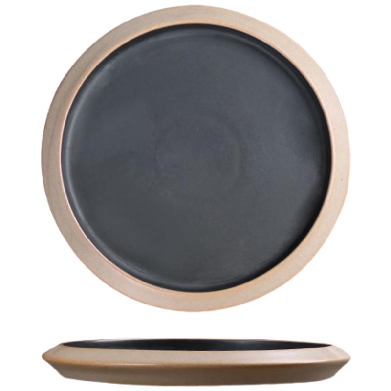 ZISIZ Rustic Ceramic Folded Edge Dinner Plate
