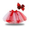 Kinder Mädchen Party Tanz Ballett Kostüm Patchwork Tüllrock + Schleife Haarspange