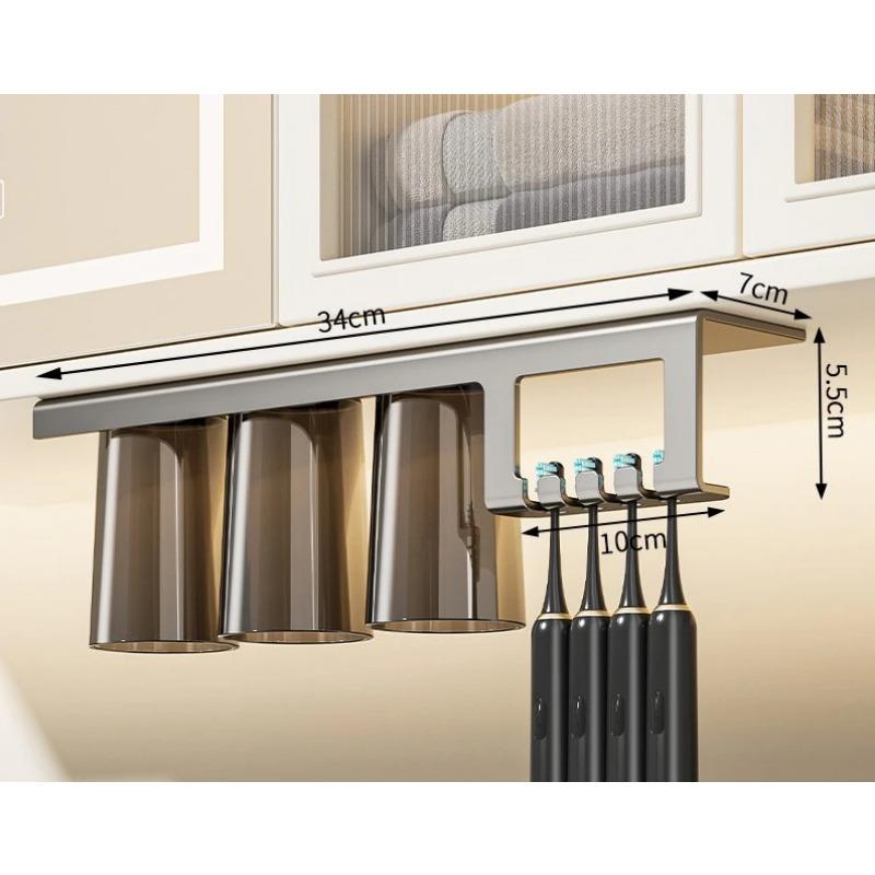 Toothbrush Storage Rack Magnetic Suction Mouth Cup Bathroom Toilet Cup Electric Toothbrush Holder Without Hole Punching