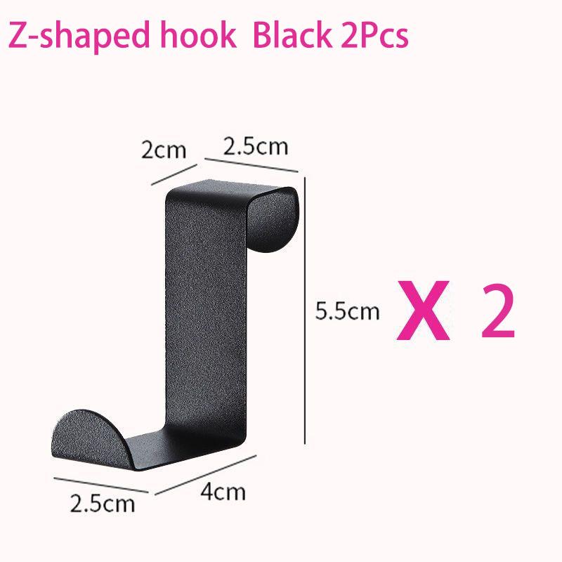 

2 шт. S-образный крючок для двери шкафа, вешалка для одежды из нержавеющей стали, крючок для хранения ключей, бесплатный кухонный крючок для двери ванной комнаты, задний крючок