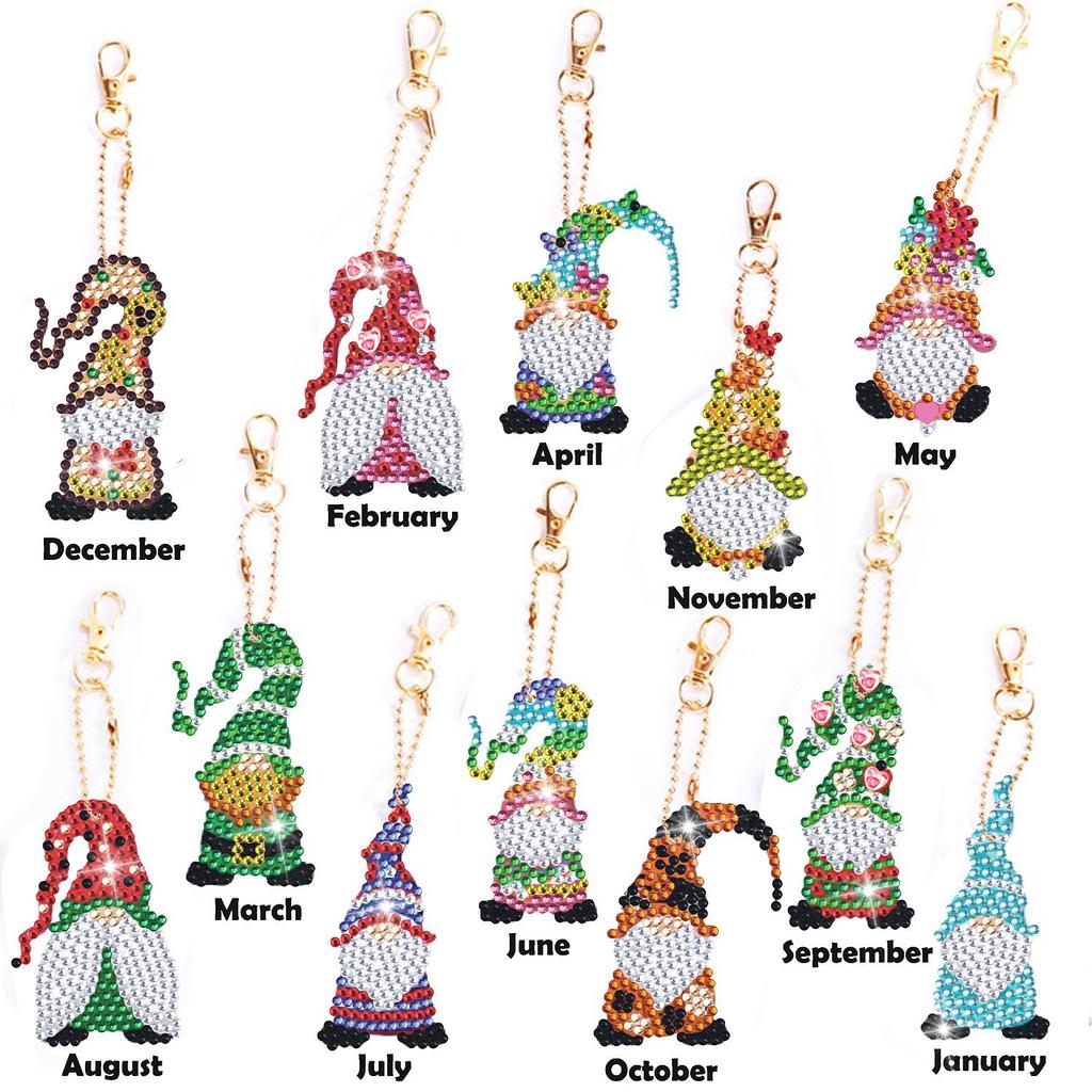 New Diy Diamond Painting Keychain Handmade Acrylic Pendant Jewelry Christmas Single-Sided Diamond Decoration Diamond Painting