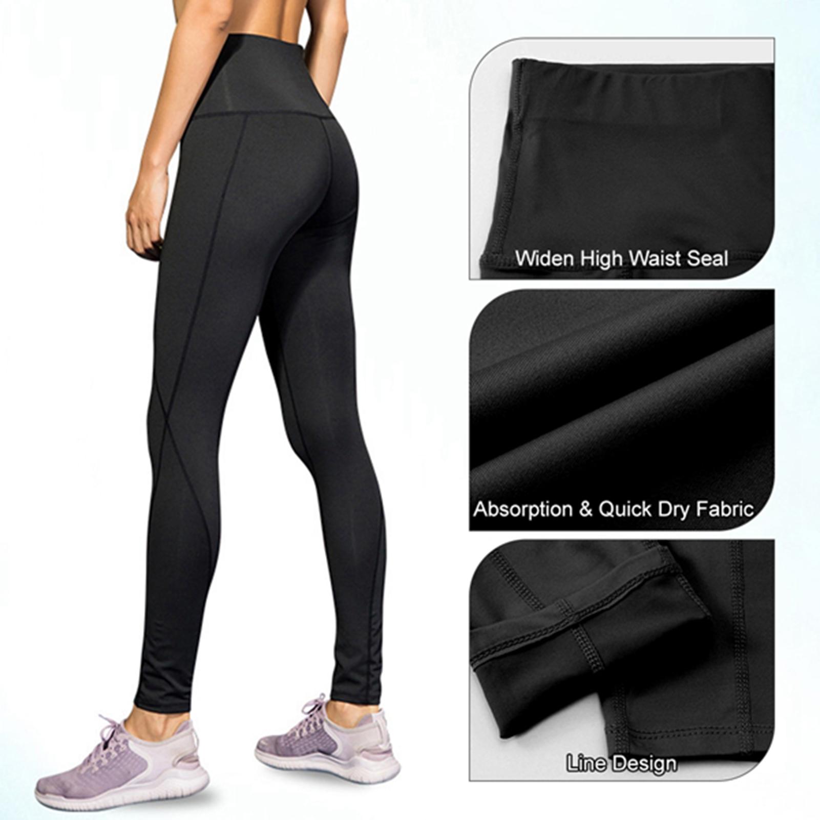 

2pcs Women Yoga Pants with Pockets Quick Dry High Waist Workout Leggings Running Pants