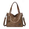 Women's PU Tote Bag Vintage Large Capacity Underarm Shoulder Bag Handbag