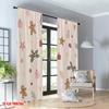 Set Of 2 Flat Printing Fashionable Christmas Curtains Holiday Stars Gingerbread Digital Printed Polyester Drapes Party Curtain Made