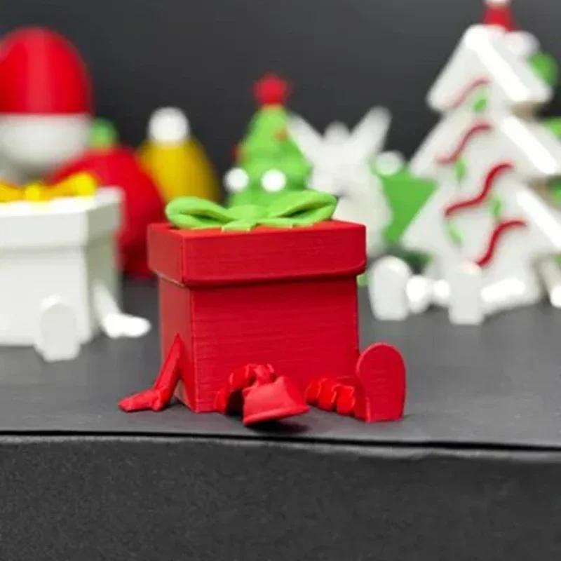 3D Novelty Christmas Miniature Statue Movable Joint Ball Xmas Tree Ornament Party Festive Tabletop Display Figurine