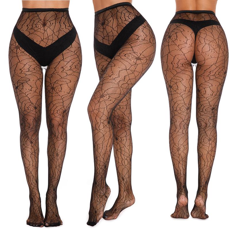 Sexy Women Long Fishnet Autumn Thigh High Waist Body Stockings Fish Net Hollow Out Pantyhose Mesh Nylon Tights Lingerie