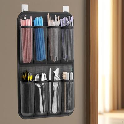 Utensils Holder Wall Hanging Organizer, Space Saving Multipurpose Over The Door Bag Storage