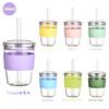 350Ml Tritan Straw Cup Milk Tea Cup Coffee Cup Multi-Color Belt Waist Sleeve Straw Water Cup