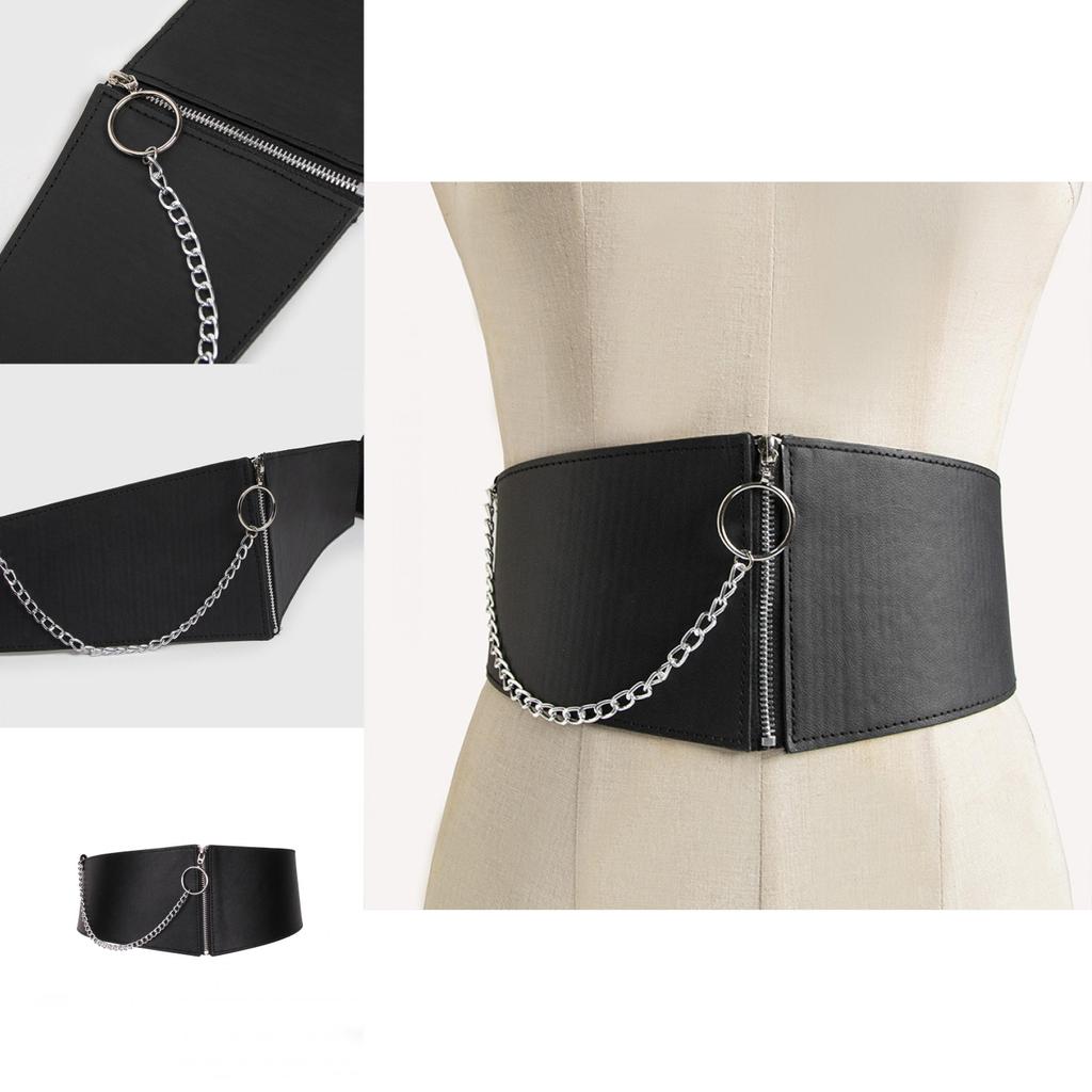 Minimalist Faux Leather Waist Belt With Round Circle Decor For Casual Fashion