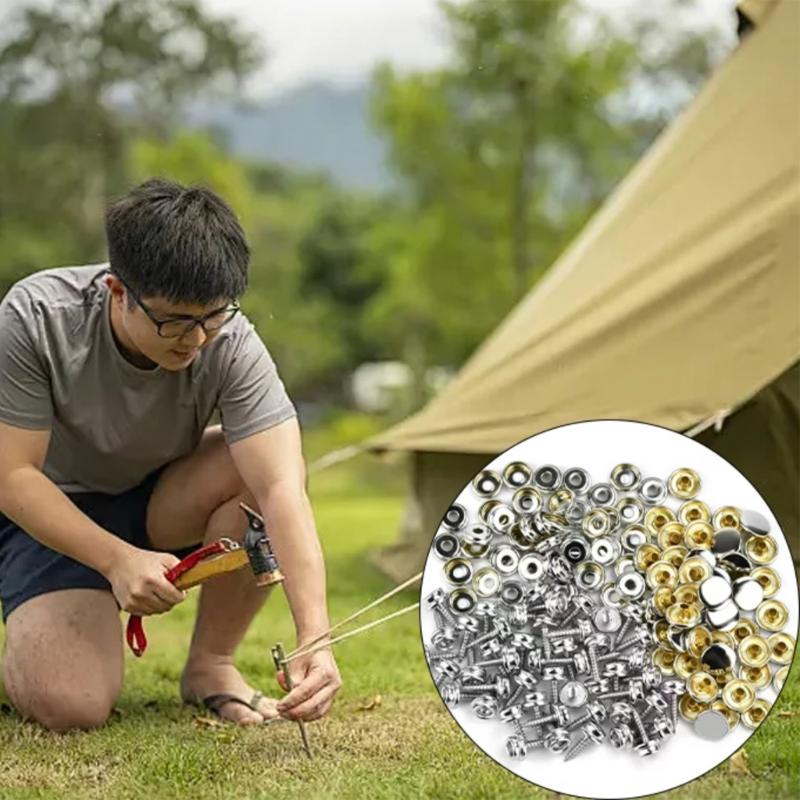 Pack of 50 Stainless Steel Screw Fastener Push Button Screw For Plane Tent Canvas Screw Socket Button Accessories