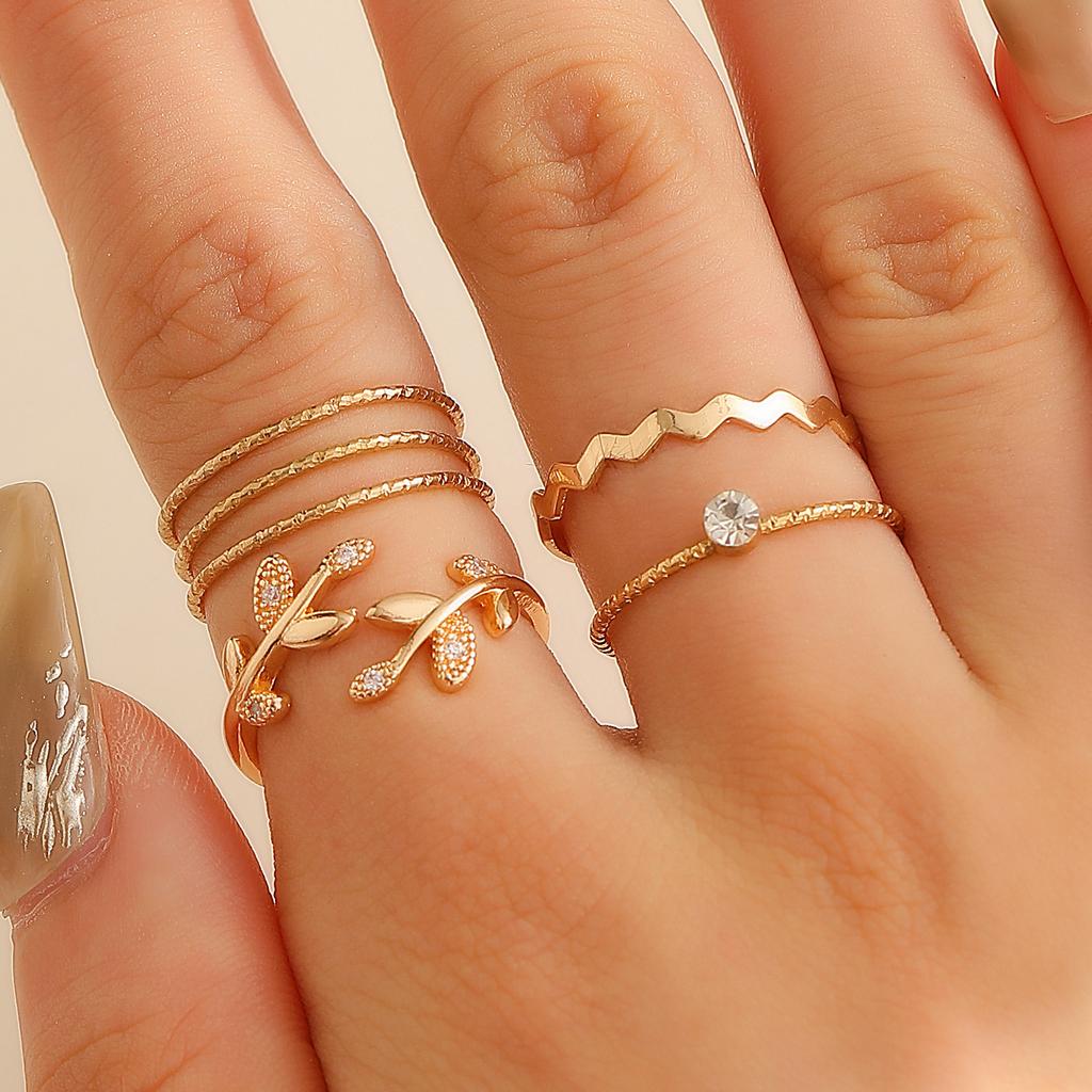 High-quality new ins style set ring, fashionable and creative, simple and good-looking electroplated joint ring 2026 wholesale