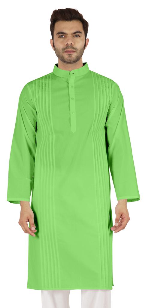 Atasi Cotton Kurta Solid Ethnic- Festive Long Shirt W  Pintuck Traditional Indian Wear For