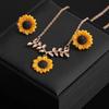 Ensemble de bijoux pour femmes, joli pendentif feuilles de tournesol, clous d'oreilles, boucles d'oreilles, collier, cadeau
