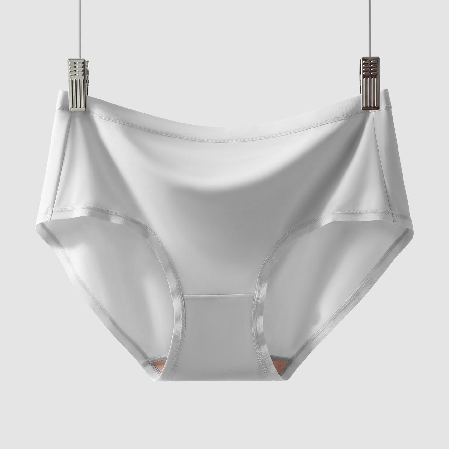 

Ladies Summer A Class 0 Formaldehyde 0 Fluorescent Agent Ice Silk No Trace Naked Sense Quick Drying Briefs XL срібло сірий колір