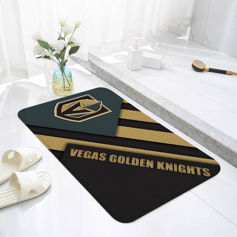A-Hockey-Vegas-Golden Knights Emblem Floor Mats Living Room Decor Lounge Area Anti-slip Foot Mat Entrance Doormat