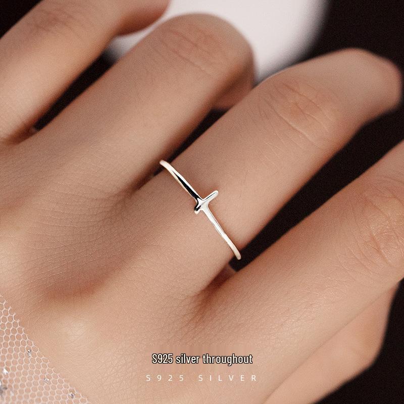

Banyan Tree S925 Silver Adjustable Japanese Cross Ring for Women Adjustable