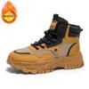 Men's Shoes Winter Velvet High-top Martin Boots Men's Tooling Shoes Versatile Thick-soled Thickened Warm Cotton Shoes Short Boots