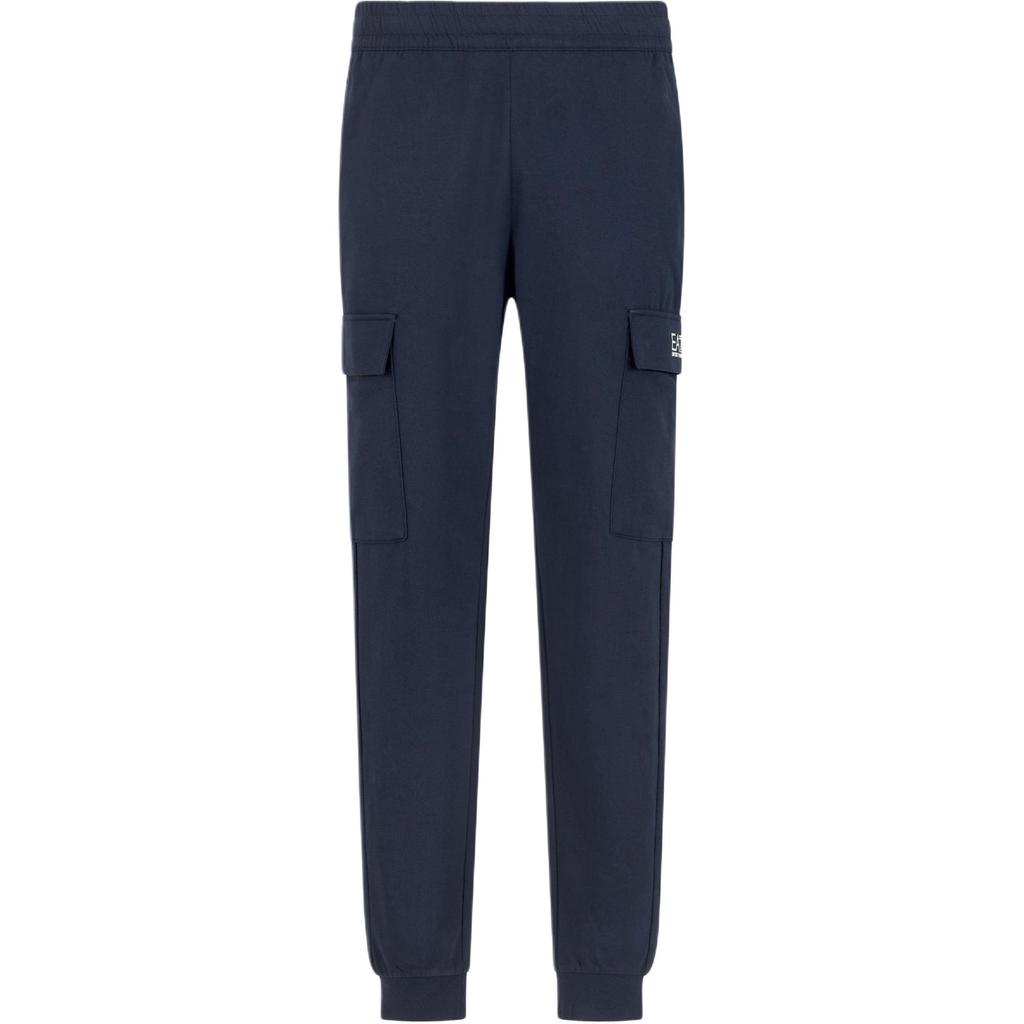 Emporio Armani EA7 SS25 Logo Print Elastic Waist Side Pocket Cotton Fit Tapered Cuffed Long Cargo Pants Men Pants 8NPP67-PJVRZ-1562