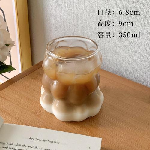 

Grape Glass with Handle Milk Cup High Sense Transparent Water Cup Breakfast Latte Coffee Cup Bubble Glass Mugs Coffee Cups 350 ml