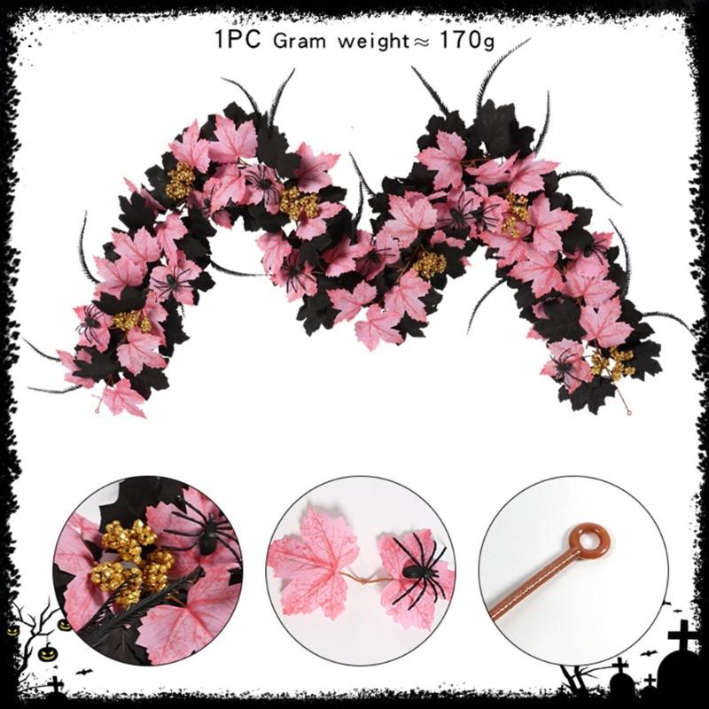 Flexible Artificial Maples Leaf Garlands Indoor Outdoors Halloween Theme Decors Easy Setups Sustainable Plastic Materials