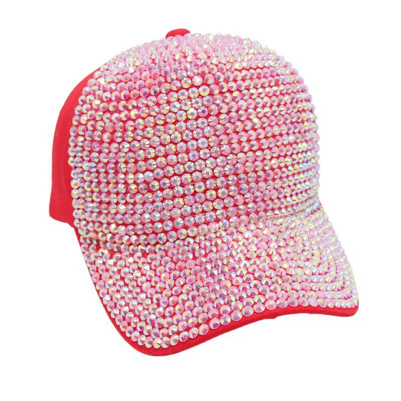 Flash Diamond Cap Trendy Foreign Baseball Cap Personalized Sun Hat Hot Diamond Women'S Light Board Hat Wind