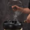 24CM Nonstick Wok Flat Bottom Non-Stick Pan with Lid Iron Wok for Home Camping Restaurant Hotel Kitchen