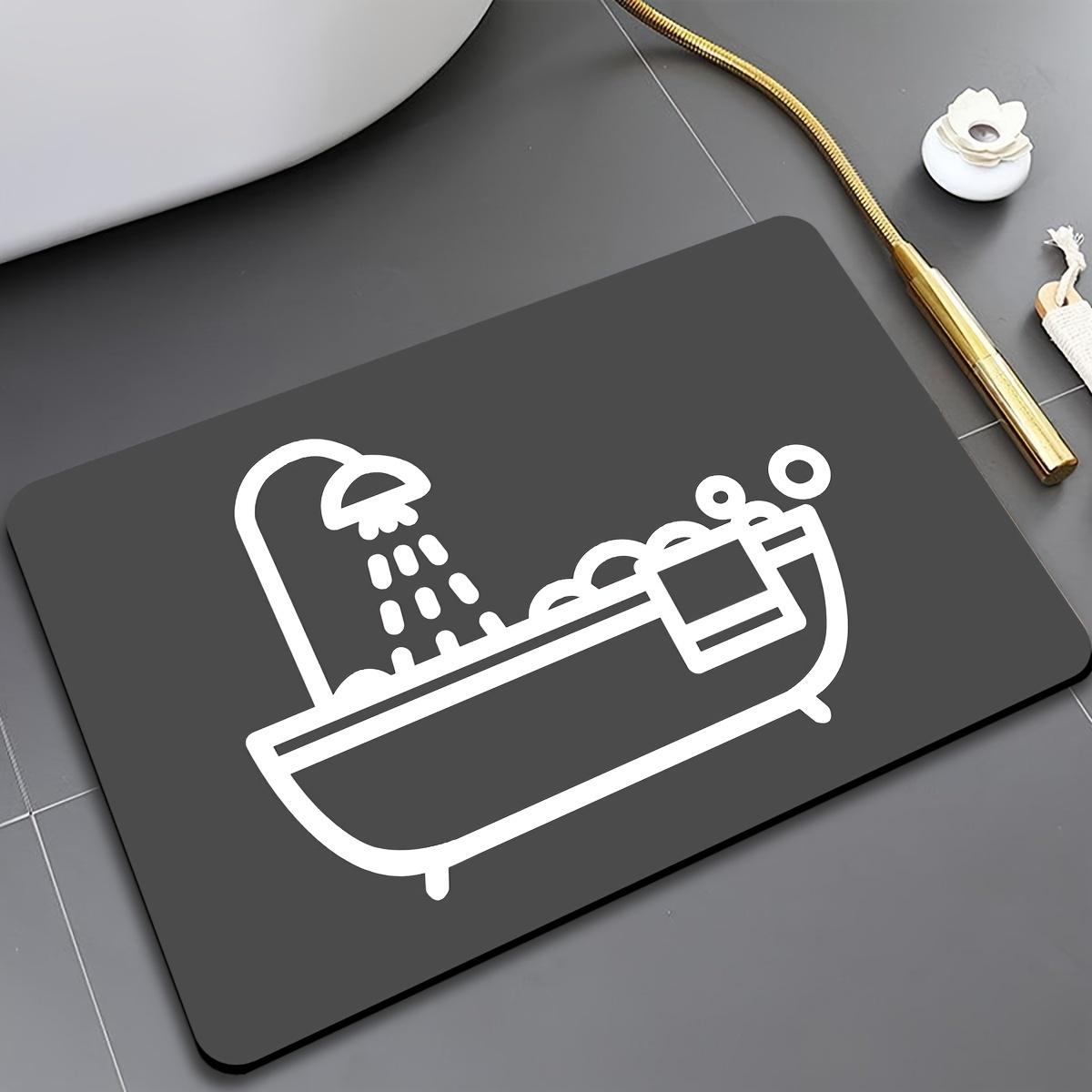 

1pc Rabbit Printed Rubber Bathtub Mat Soft Absorbent Non-slip Carpet Machine-washable Comfortable Bathroom Accessories Decor 30x40Diatomud