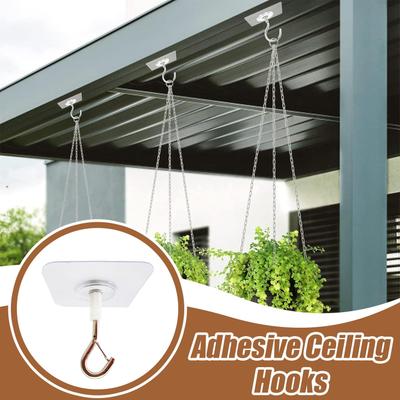 Adhesive Ceiling Hooks Heavy Duty No Drill Adhesive Ceiling Hooks Wall Hanger Sticky Heavy Duty Home Decor for Bag Purse Indoor