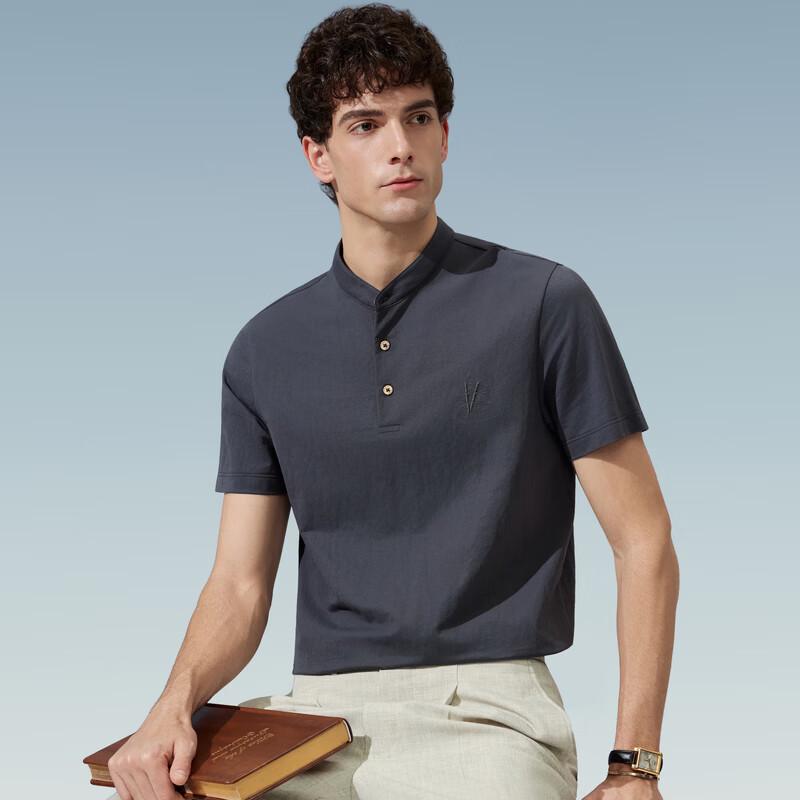 Judger Men s New Chinese Style Stand-Up Collar Polo Shirt 3XL