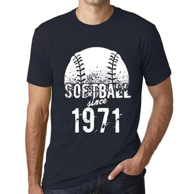 Men’s Vintage Tee Shirt Graphic T Shirt Softball Since 1971 Navy