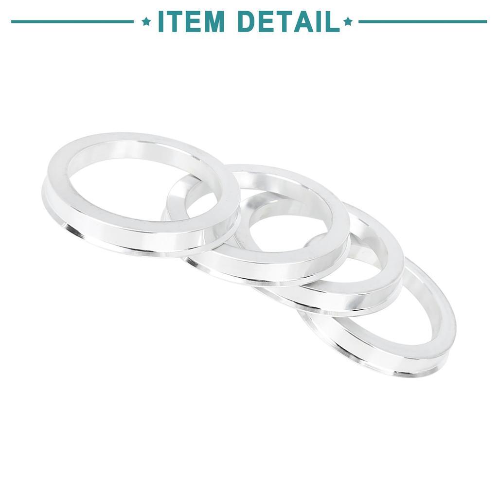 ACROPIX Hub Center Ring 72.6-57.1 Mm Silver Tone 4 Pieces