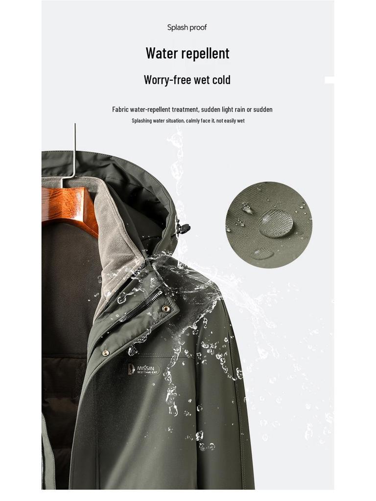 Men's Mid-Length Winter Down Jacket with Detachable Liner and Hood – Suitable for Middle-Aged and Elderly, Dad's Style, Thickened Coat