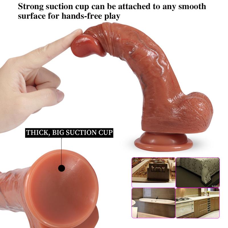 Huge Silicone Dildo, Which Can Stimulate The Realistic Penis Of G-spot, Has A Powerful Suction Cup And Can Play Hands-free Games