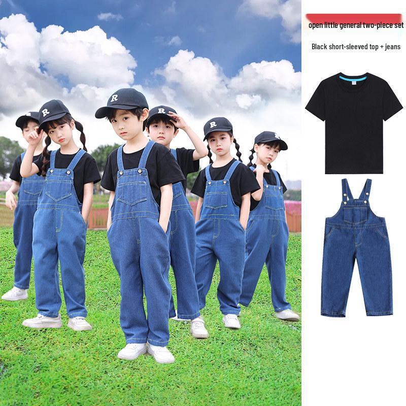 Children s New Year Performance Denim Overalls - Dance Costume for Kindergarten 110 cm