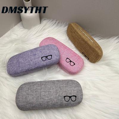Fashion Retro Portable Glasses Case for Men Women Linen Cloth Compression Resistance Eyeglass Cases Cover Hard Glasses Box Storage