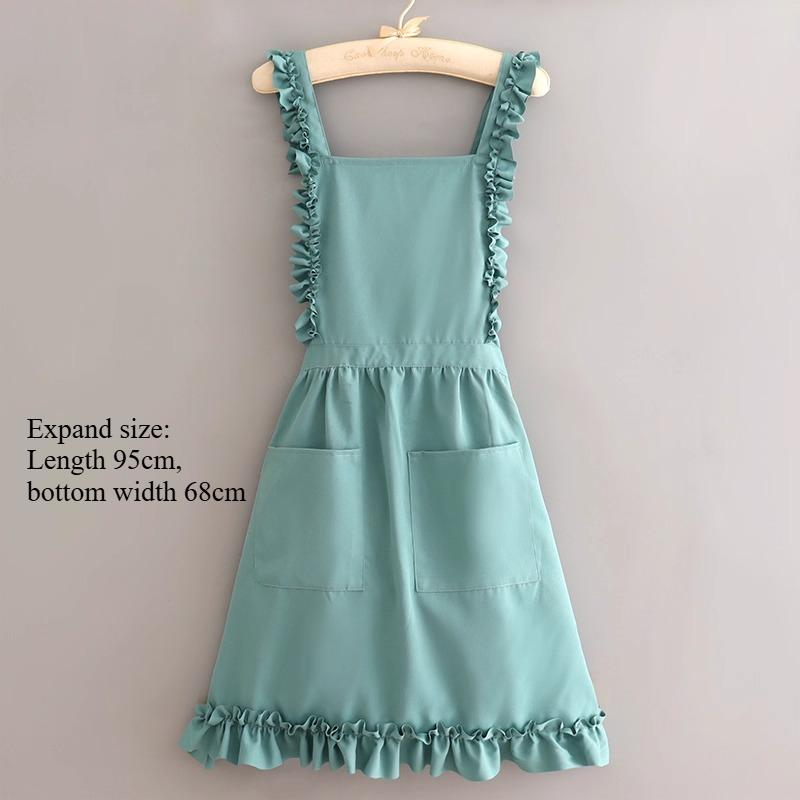 

Cute Cooking Waterproof Princess Lace Apron Work Clothes Milk Tea Shop Nail Art Shop Flower Shop Durable зелений