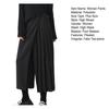 Pantaloni da donna stile scuro nero tinta unita plissettati finti due pezzi irregolari high street larghi gamba larga casual individuali lunghezza a metà polpaccio pantaloni culottes