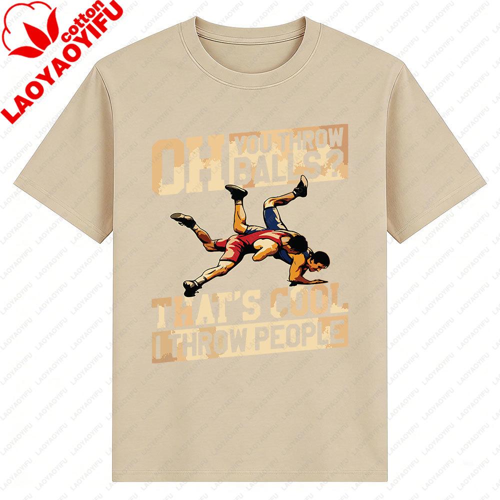 

Wrestling Men Shirt I Throw People Funny Gift for Wrestler Mens T Shirts Shortsleeve Wrestling Enthusiast Summer Outdoor Tops 3XL