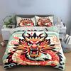 Dragon Art Decor Set Bedding Set with 1 Duvet Cover 2 Pillowcases Single Double King Queen, Gift