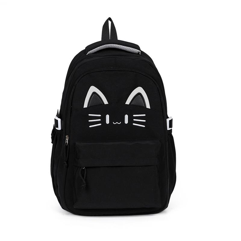 Schoolbag Japanese Cartoon Cat Schoolbag Female Junior High School Student Versatile Backpack Cute College Style Light Travel Backpack
