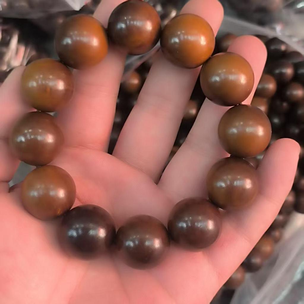 Men's Thunder Mark Jujube Wood Prayer Beads Bracelet with Wind Fire Wheel Pendant