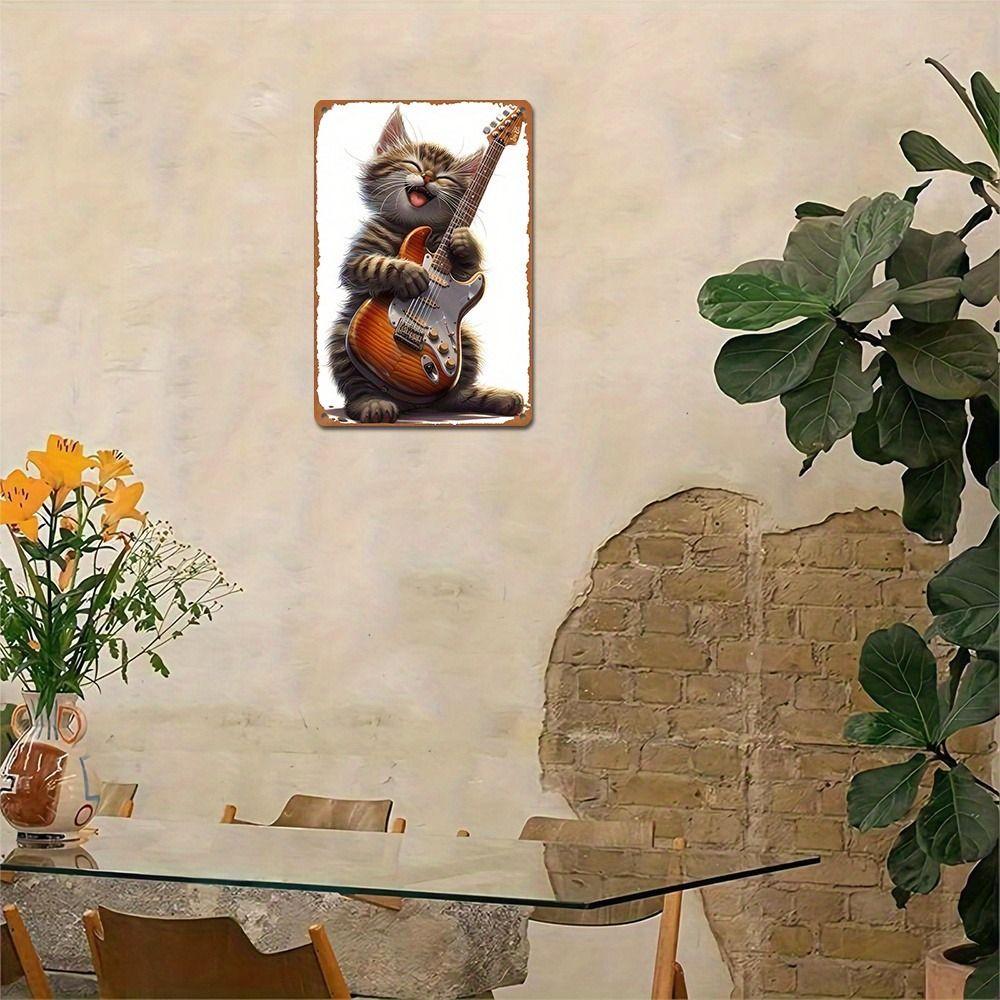 Retro Metallschild Rock Cats Wanddeko