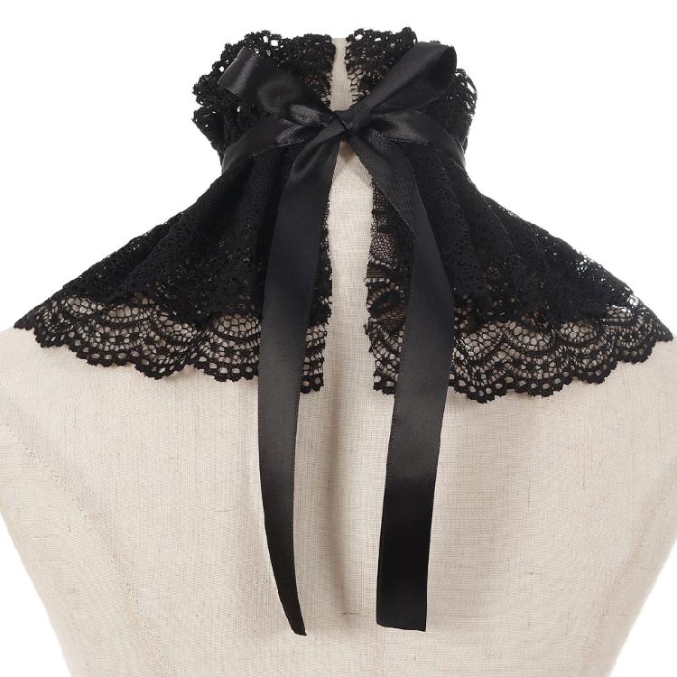 Medieval Colonial Chokers Ruffle Lace Neck Collar Detachable Collar Necklace